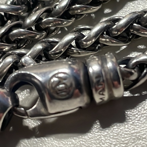 Authentic David Yurman wheat chain,solid sterling silver heart charm/enhancer. - Picture 9 of 12